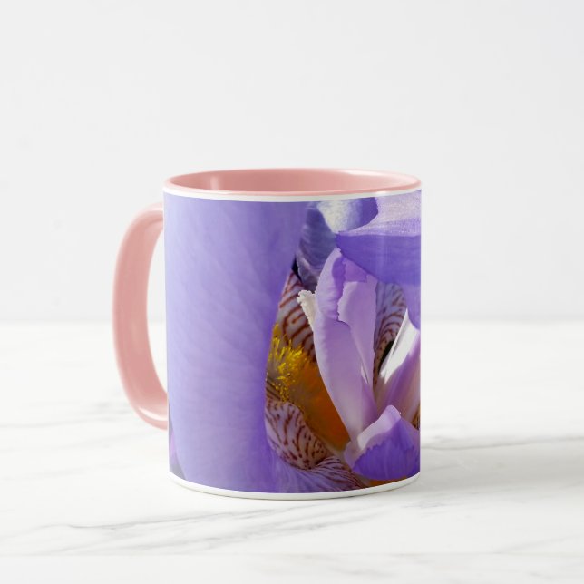 purple iris mug (Front Left)