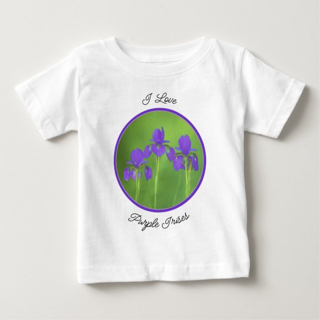 Purple Iris Painting - Original Flower Art Baby T-Shirt (Front)