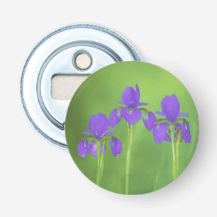 Purple Iris Painting - Original Flower Art Bottle Opener