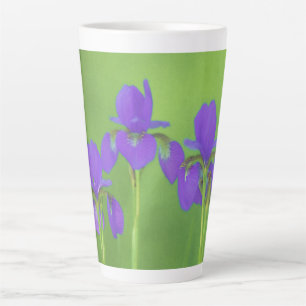 Purple Iris Painting - Original Flower Art Latte Mug