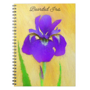 Purple Iris Painting - Original Flower Art Notebook