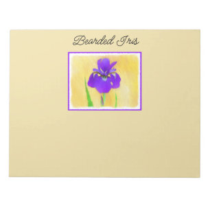 Purple Iris Painting - Original Flower Art Notepad