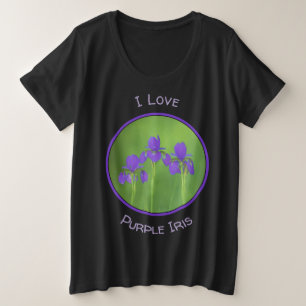 Purple Iris Painting - Original Flower Art Plus Size T-Shirt