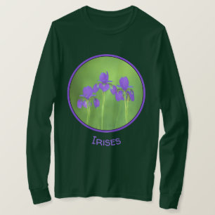Purple Iris Painting - Original Flower Art T-Shirt