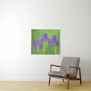 Purple Iris Painting - Original Flower Art Tapestry