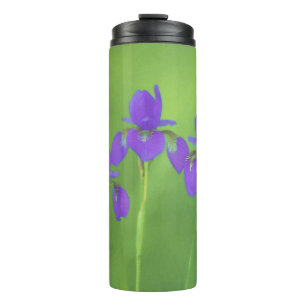 Purple Iris Painting - Original Flower Art Thermal Tumbler