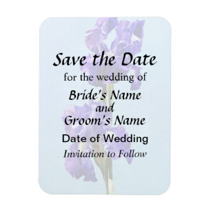 Purple Iris Pair Save the Date Magnet