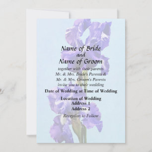 Purple Iris Pair Wedding Products Invitation