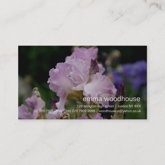 Purple Iris • Personal Business Card (Front)
