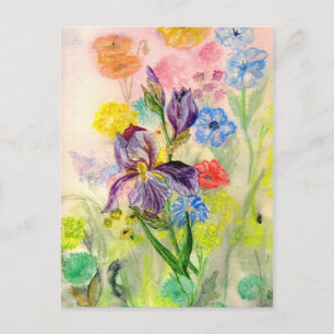 'Purple Iris' Postcard