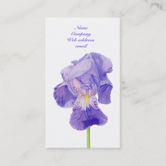 Purple Iris Profile Card (Front)