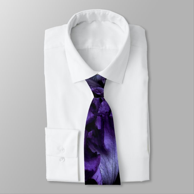 Purple Iris Regular Tie (Tied)