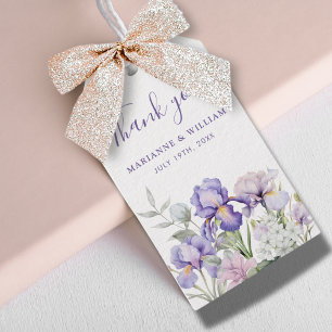 Purple Iris Romantic Floral Wedding Favour Gift Tags