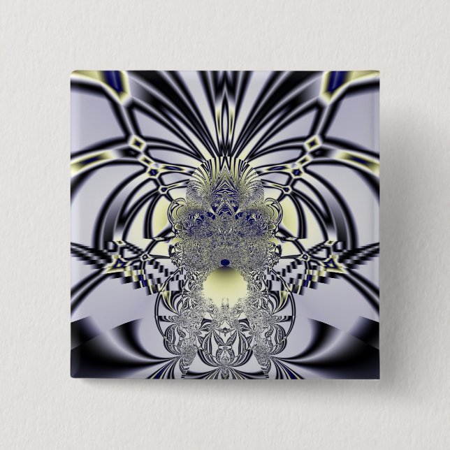 Purple Iris Sacred Geometry Fractal Art 15 Cm Square Badge (Front)