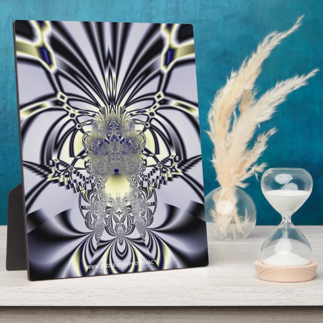 Purple Iris Sacred Geometry Fractal Art Plaque (Side)