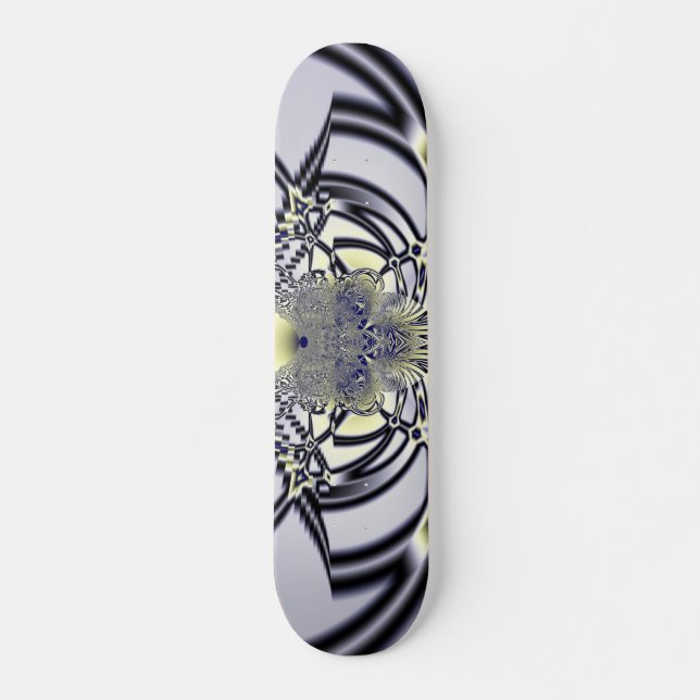 Purple Iris Sacred Geometry Fractal Art Skateboard (Front)