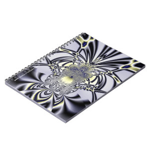 Purple Iris Sacred Geometry Fractal Art Spiral Notebook
