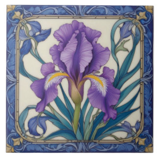 Purple Iris Splendour Tile