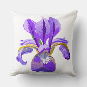Purple Iris Throw Pillow