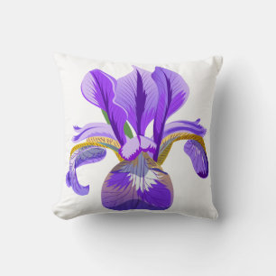 Purple Iris Throw Pillow