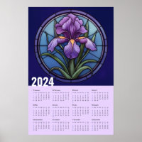 Purple Iris Wall Calendar