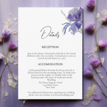 Purple Iris Watercolor Wedding Details