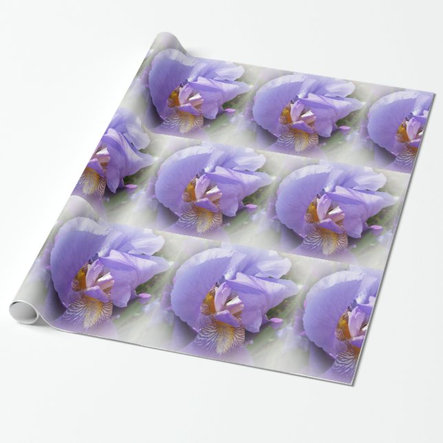 purple iris wrapping paper (Unrolled)