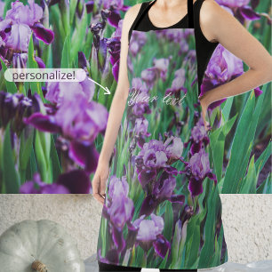Purple irises apron
