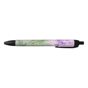 Purple Irises Black Ink Pen