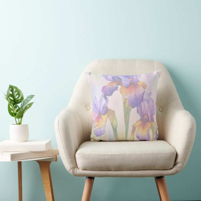 Purple Irises Cushion (Chair)