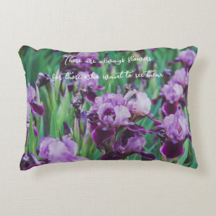 Purple irises decorative cushion