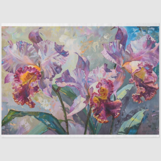 purple irises decoupage tissue paper (Front)