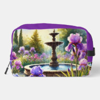 Purple Irises  Flower Garden Toiletry Bag