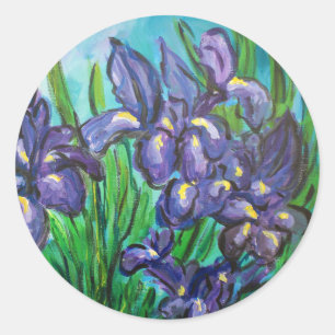 Purple Irises Flower Painting Custom Decal Sticker