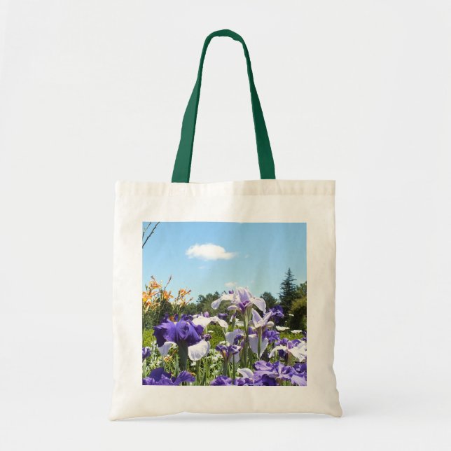 Purple Irises Garden Tote Bag (Front)