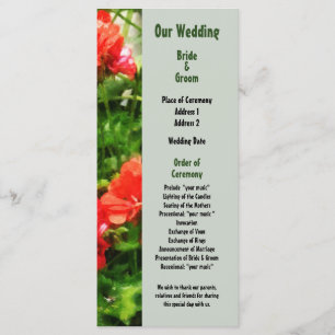 Purple Irises in Suburbs Wedding Program Programme