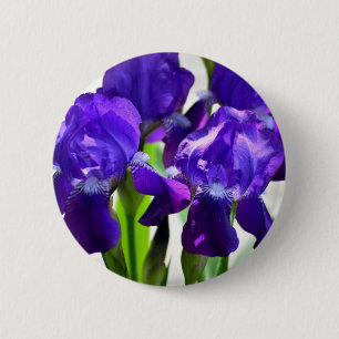 Purple Irises Iris Flower 6 Cm Round Badge
