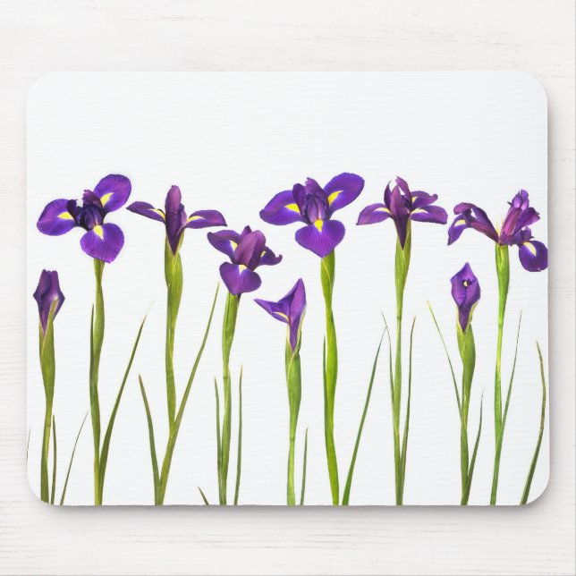 Purple Irises - Iris Flower Customised Template Mouse Pad (Front)