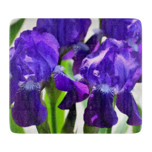 Purple Irises Iris Flower Cutting Board