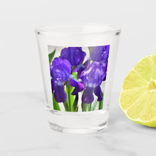 Purple Irises Iris Flower Shot Glass
