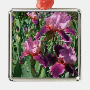 Purple Irises Spring Floral Metal Tree Decoration