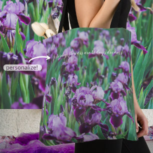 Purple irises tote bag