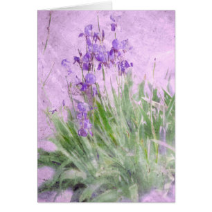 Purple Irises Watercolor Card