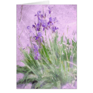 Purple Irises Watercolor Card