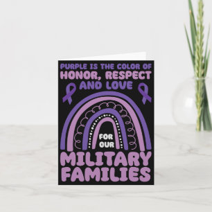 Purple Is The Color Of Honor Respect Love Military Card