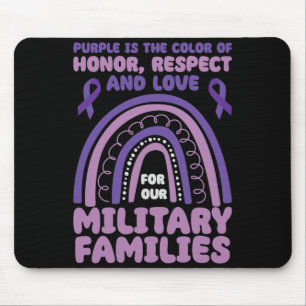 Purple Is The Color Of Honor Respect Love Military Mouse Pad