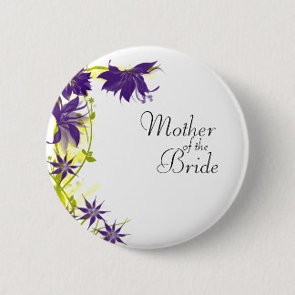 Purple Island Wedding Flowers Mother of the Bride 6 Cm Round Badge