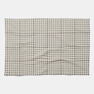 Purple Ivory Gingham Plaid Pattern Tea Towel