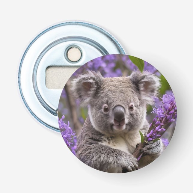 Purple Jacaranda Koala Bear, Bottle Opener (Front)