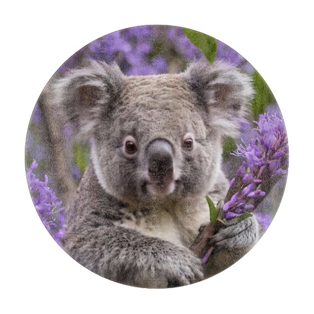 Purple Jacaranda Koala Bear, Cutting Board (Front)